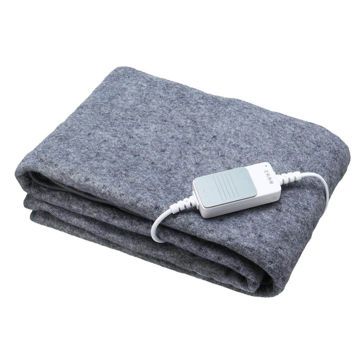 Electric Heated Throw Over Under Blanket Fleece Washable Warm Mattress Washable Cold Grey Non Woven Fabric 75 * 150cm