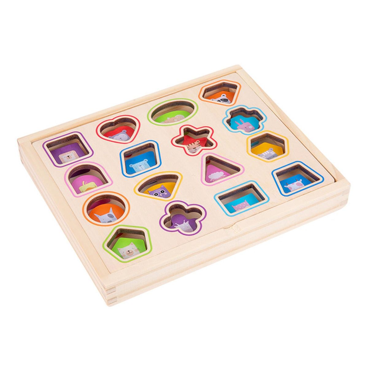 1 Set Kids Toys Baby Education Puzzle Toddlers Color Graphic Pairing Toys Multicolor