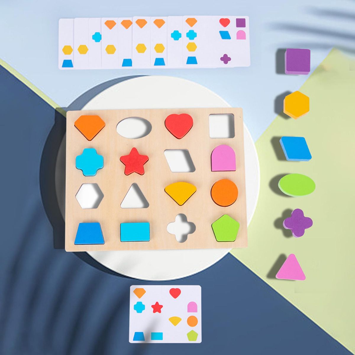 1 Set Kids Toys Baby Education Puzzle Toddlers Color Graphic Pairing Toys Multicolor
