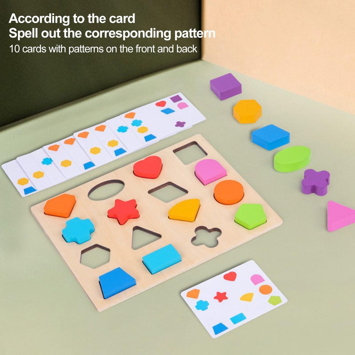 1 Set Kids Toys Baby Education Puzzle Toddlers Color Graphic Pairing Toys Multicolor