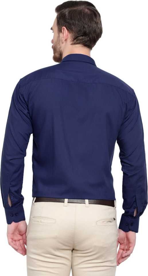 Men's Corporate Quality Office Long Sleeve Navy Blue Shirt