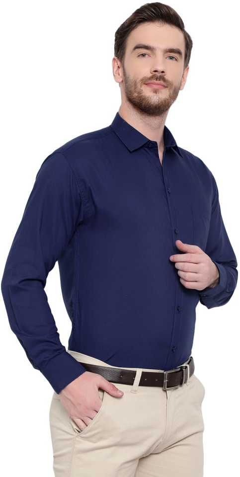 Men's Corporate Quality Office Long Sleeve Navy Blue Shirt