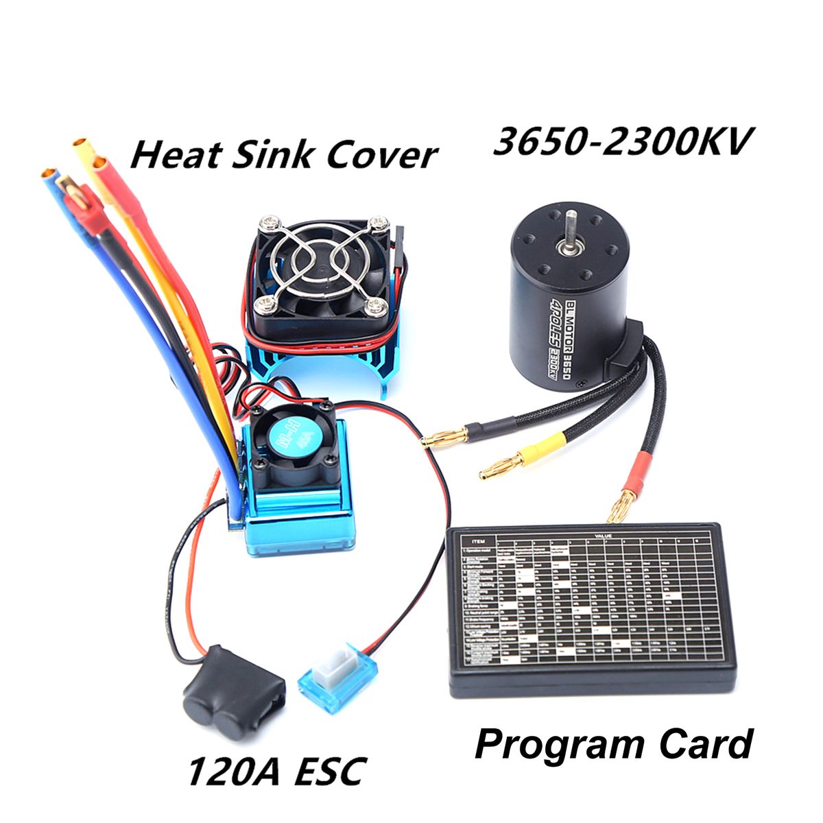 3650 2300KV Brushless Motor   120A ESC With Program Card