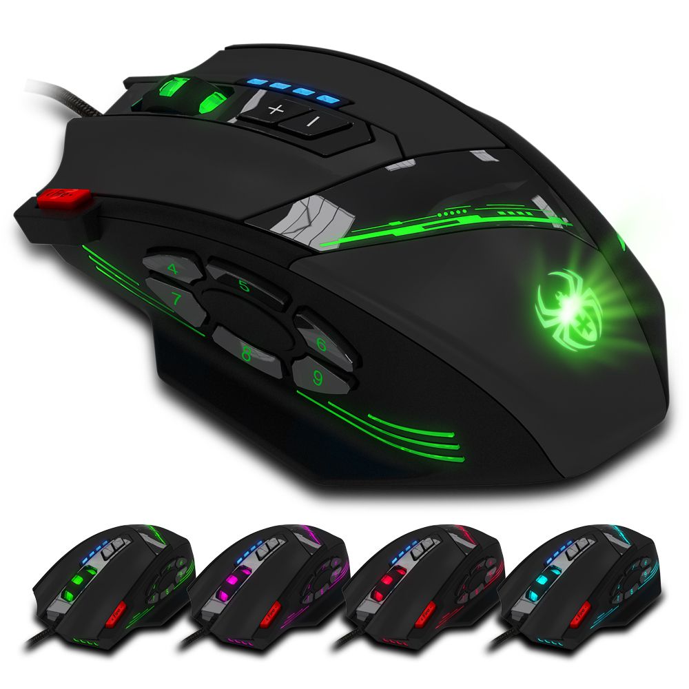 C-12 Wired USB Optical Gaming Mouse 12 Programmable
