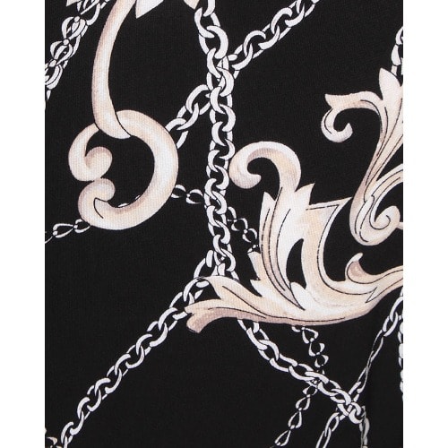 Vintage Chain Print Jumpsuit - Black