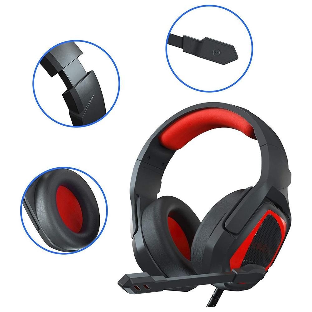 MH602 Gaming Headsets Wired Noise Reduction Over Ear -Red
