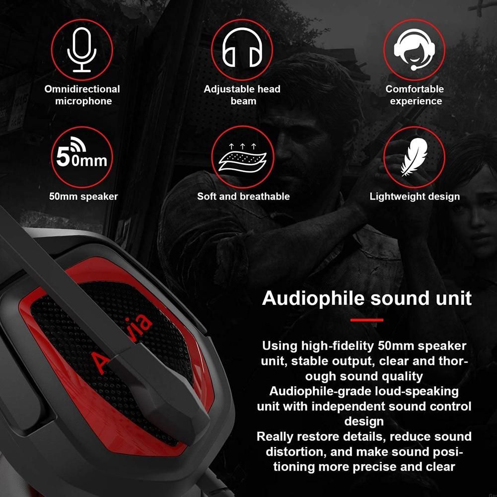 MH602 Gaming Headsets Wired Noise Reduction Over Ear -Red