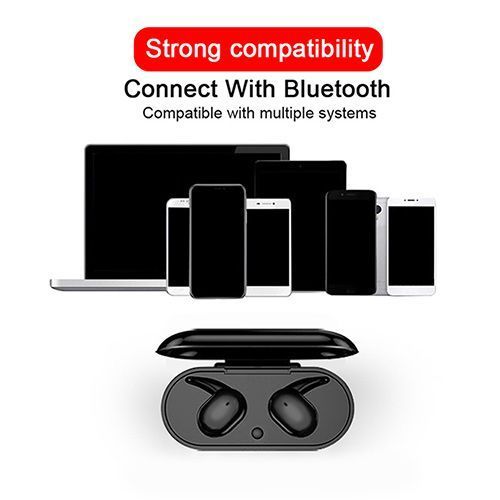 Fingerprint Touch Bluetooth Headset Noise-cancelling Stereo Headset + Rings