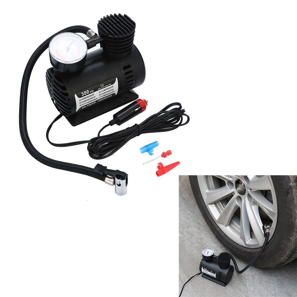 Car Air Pump 12V 300PSI Portable Mini Air Compressor Car Van Bike Tyre Inflator Car Air Pump Professional Parts Auto Accessories