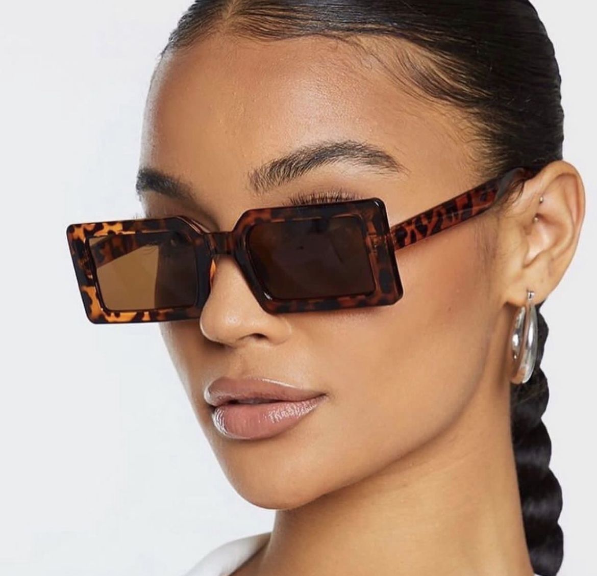 Square Sunglasses- Leopard Print