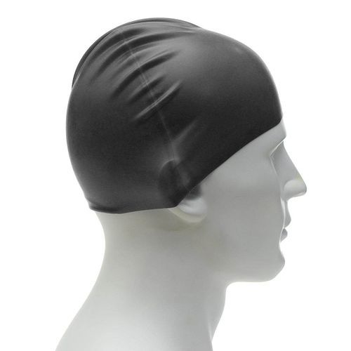 Unisex Adult Kids Children Swimming Cap Silicone Swim Hat Waterproof Shower Black