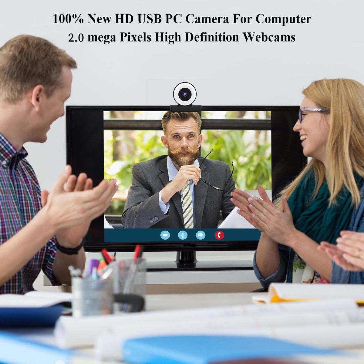 1080P Full HD Webcam AF Web Camera Built In Adjustable Ring