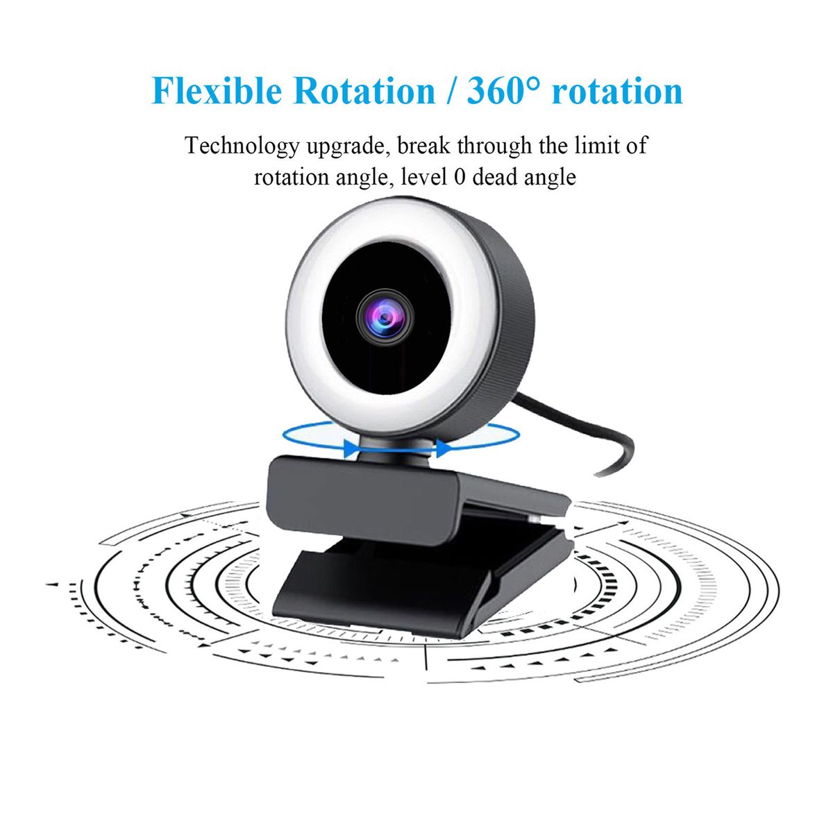 1080P Full HD Webcam AF Web Camera Built In Adjustable Ring