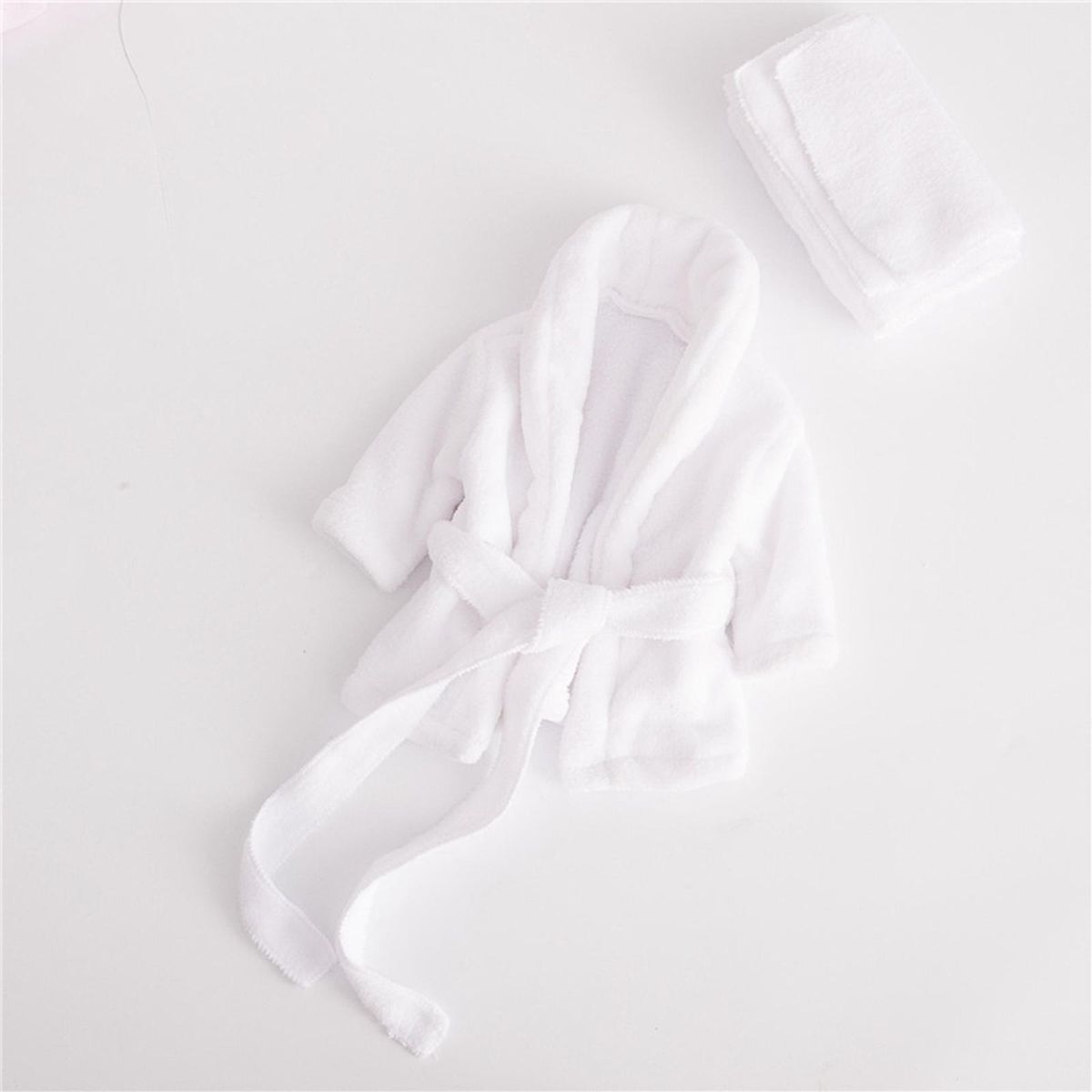 Soft Baby Photography Prop, Bathrobe Outfits, Robe White