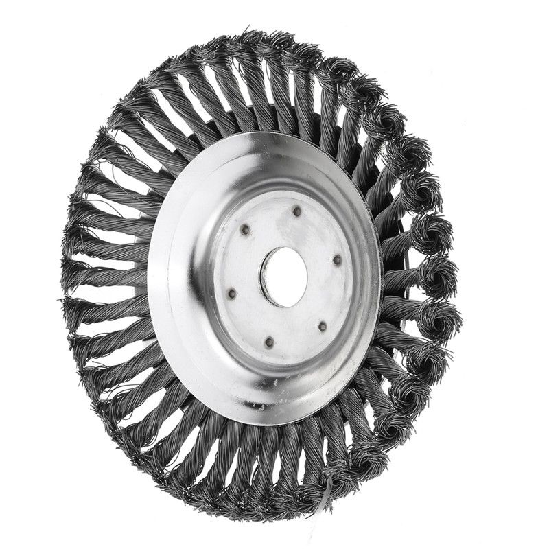 8 Inch Steel Trimmer Head Garden Weed Steel Wire Brush Break-proof Rounded Edge Weed GrTrimmer Head Lawn Mower Brush Cutter