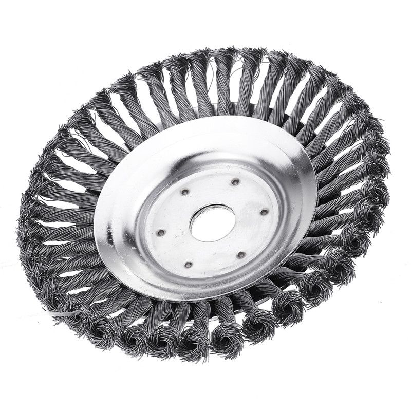 8 Inch Steel Trimmer Head Garden Weed Steel Wire Brush Break-proof Rounded Edge Weed GrTrimmer Head Lawn Mower Brush Cutter