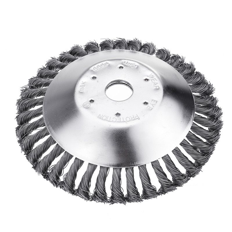 8 Inch Steel Trimmer Head Garden Weed Steel Wire Brush Break-proof Rounded Edge Weed GrTrimmer Head Lawn Mower Brush Cutter