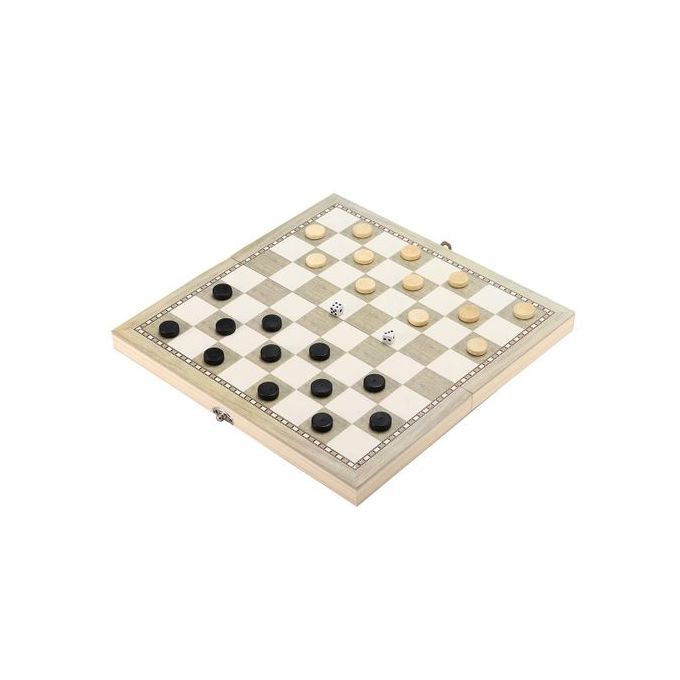 [3 IN 1] Folding Wooden Wood Chess Set Board Game - 24*24cm