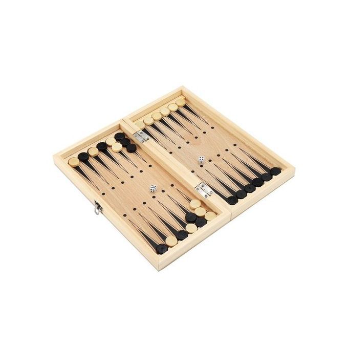 [3 IN 1] Folding Wooden Wood Chess Set Board Game - 24*24cm