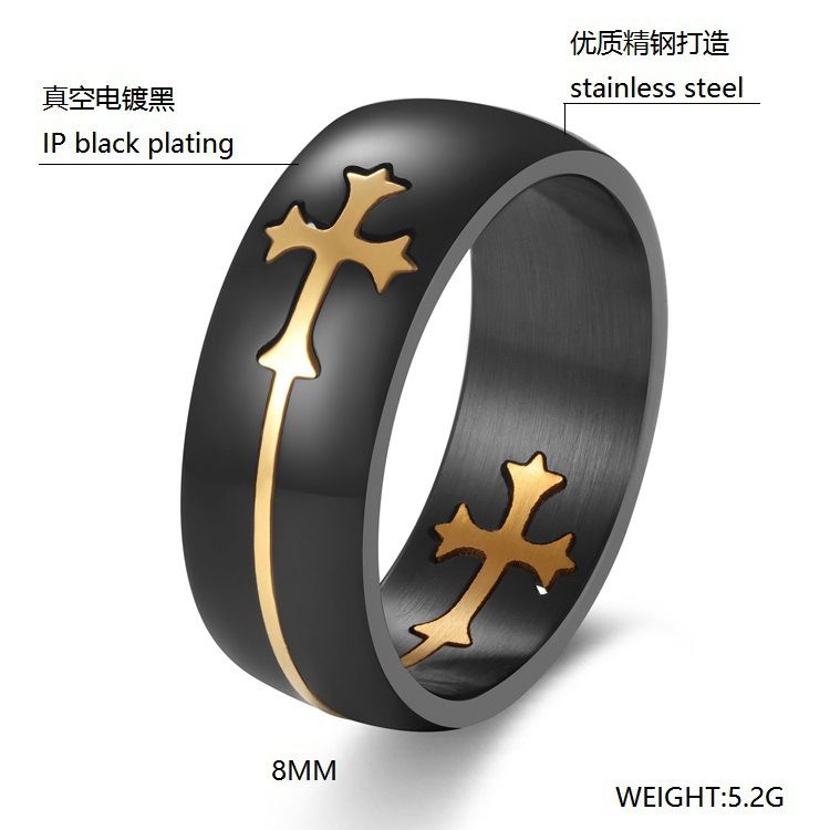 Detachable Cross Titanium Steel Male Ring Wonderful Jewelry Gift For Men