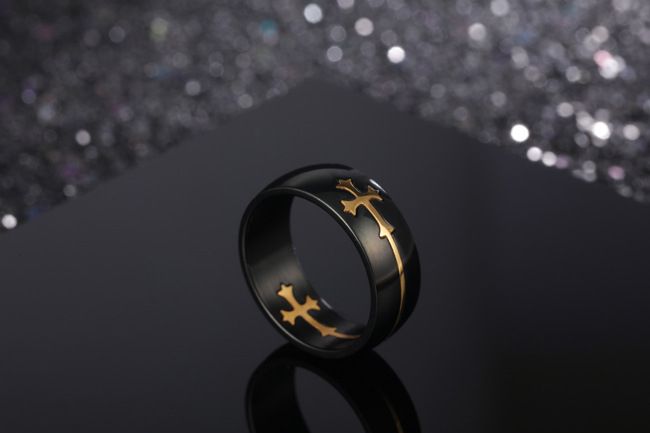 Detachable Cross Titanium Steel Male Ring Wonderful Jewelry Gift For Men