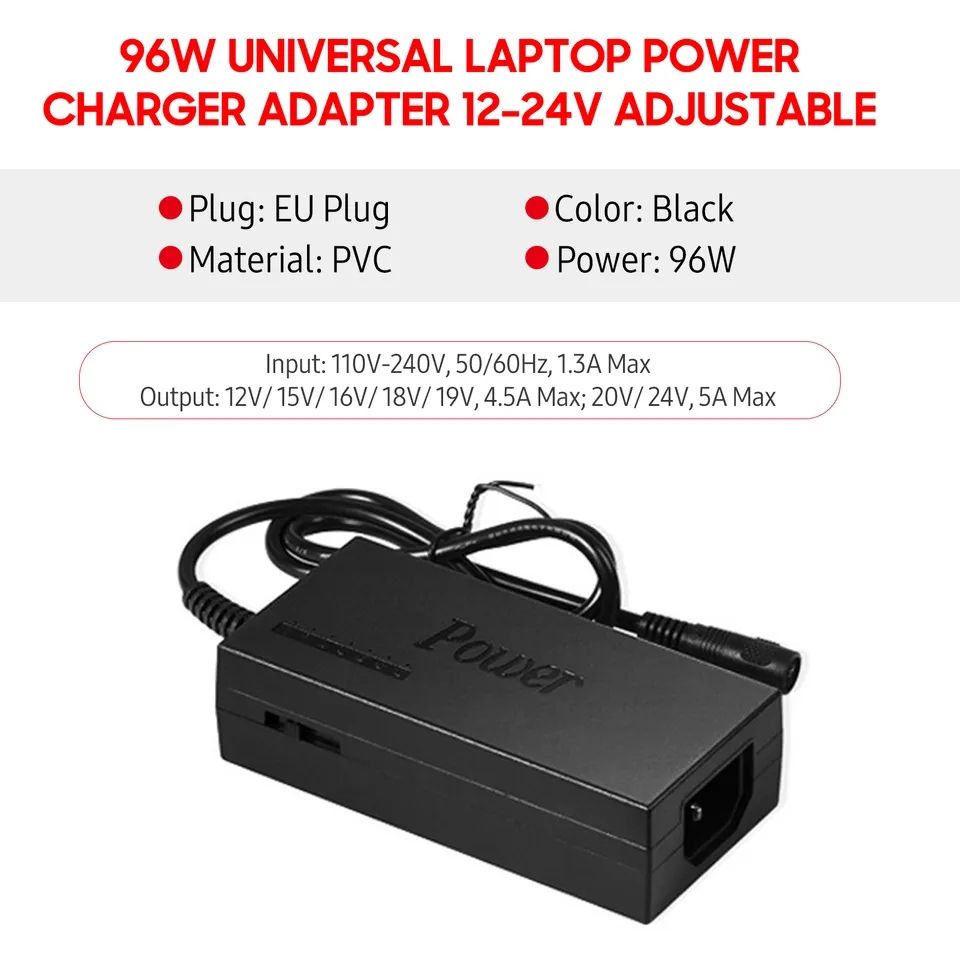 65W Universal Laptop Charger Cord Adapter Connector Plug For All Laptops Hp Acer Asus Lenovo Toshiba , Small Big Mouth Etc