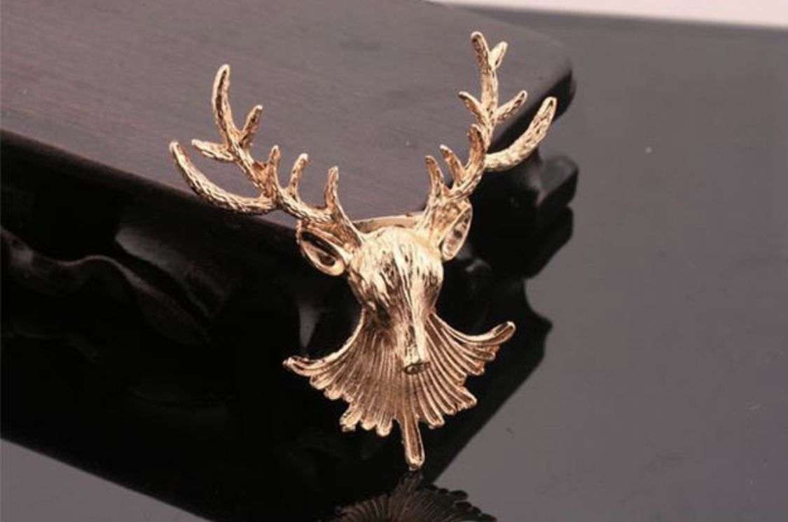 Gold Ox Head Brooch For Men
