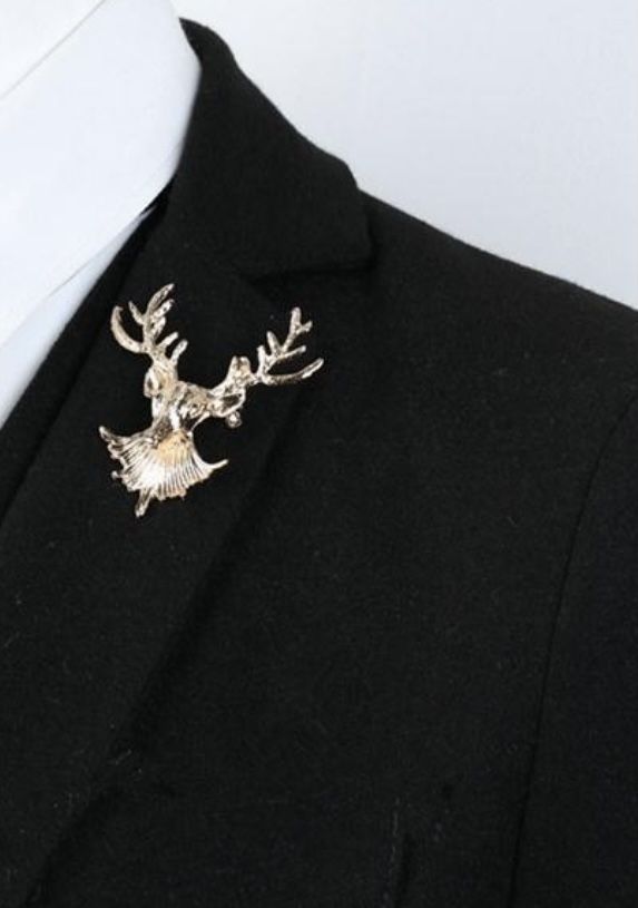 Gold Ox Head Brooch For Men