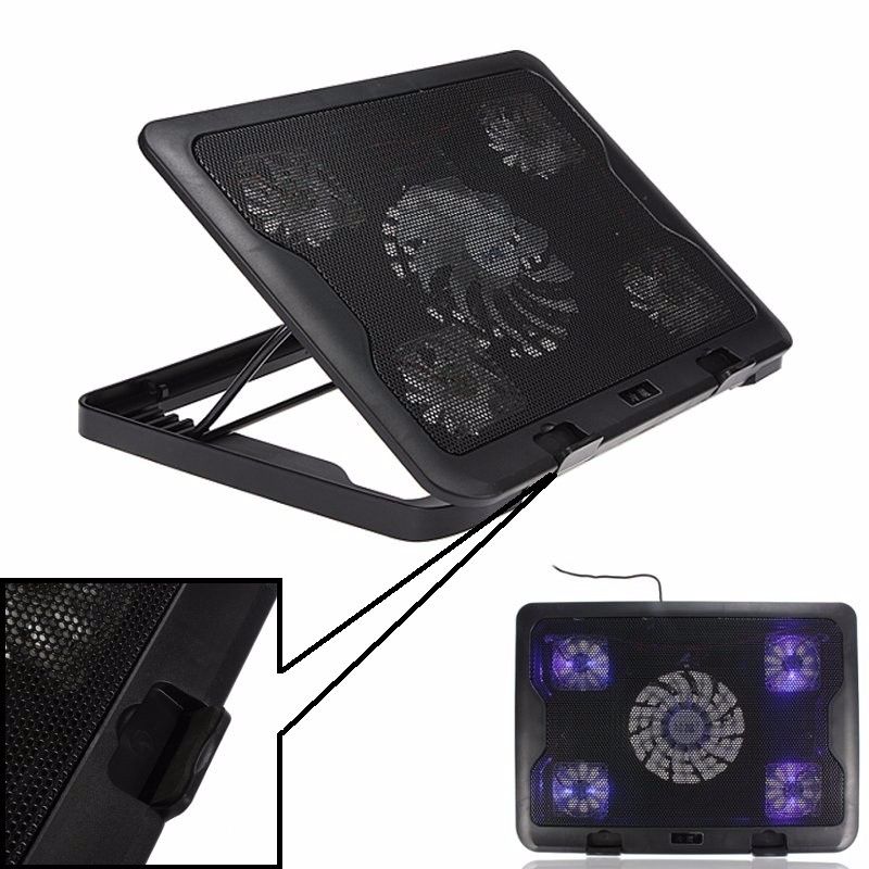 S Skyee Lapcooler 2 Usb Ports And 5 Cooling Fans Led Usb