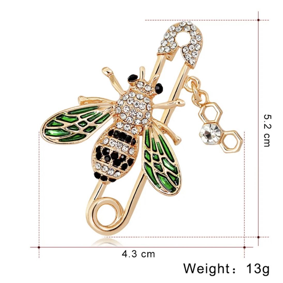 Bee Brooch Safety Pin For Men