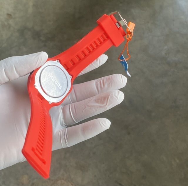 Red Rubber Strap Men's Wrist Watch