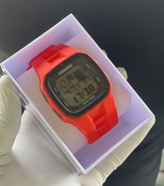 Red Rubber Strap Men's Wrist Watch