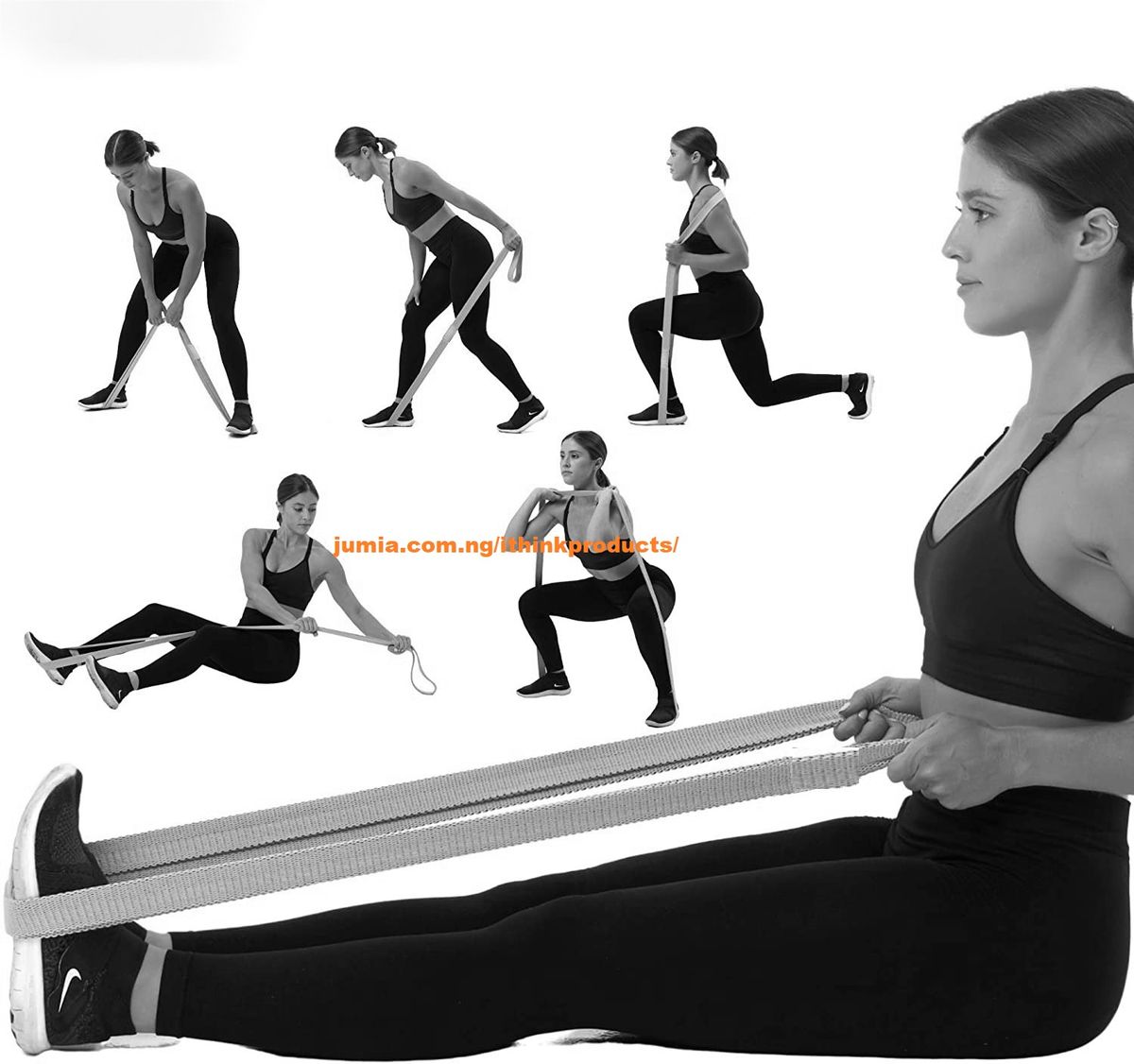 3PCS Long Elastic Training Band Arms Legs Booty Exercise Bands / Yoga Fitness Resistance BAND