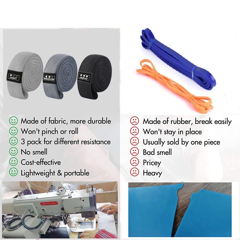 3PCS Long Elastic Training Band Arms Legs Booty Exercise Bands / Yoga Fitness Resistance BAND