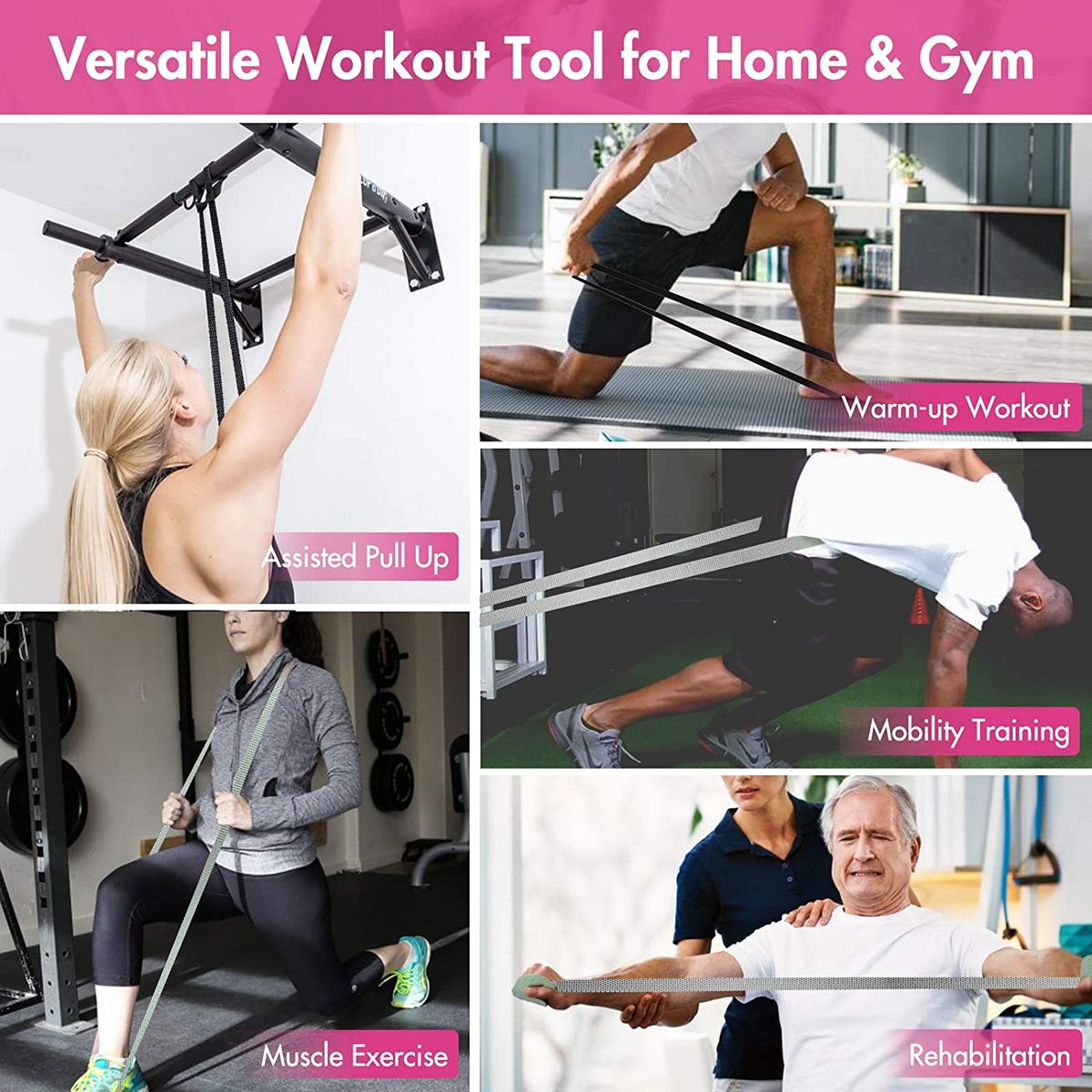 3PCS Long Elastic Training Band Arms Legs Booty Exercise Bands / Yoga Fitness Resistance BAND