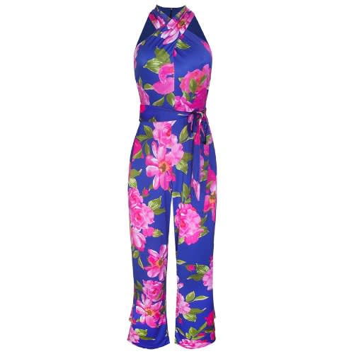 Floral Halterneck Jumpsuit - Pink Floral