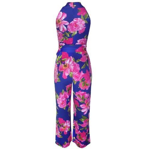 Floral Halterneck Jumpsuit - Pink Floral