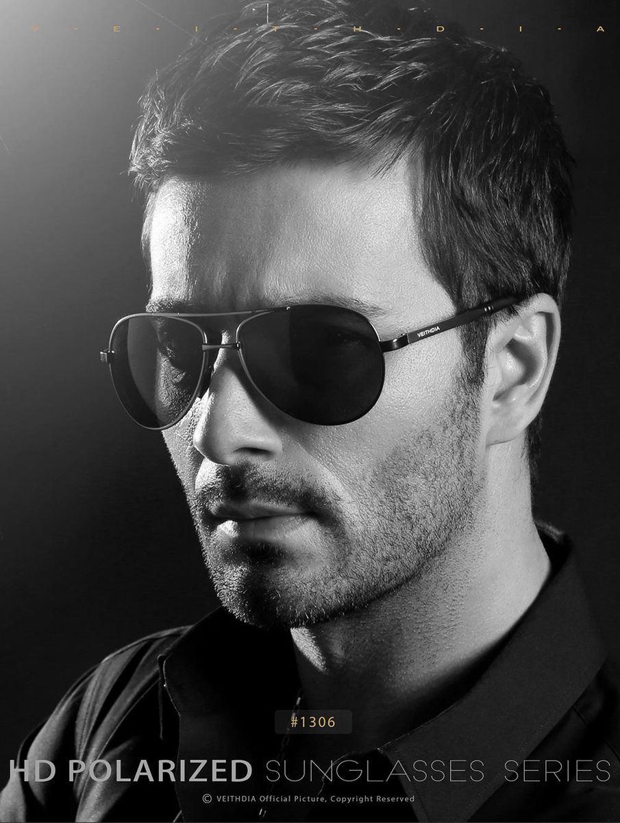 Men's Sunglasses Polarized UV Sunglasses Silver