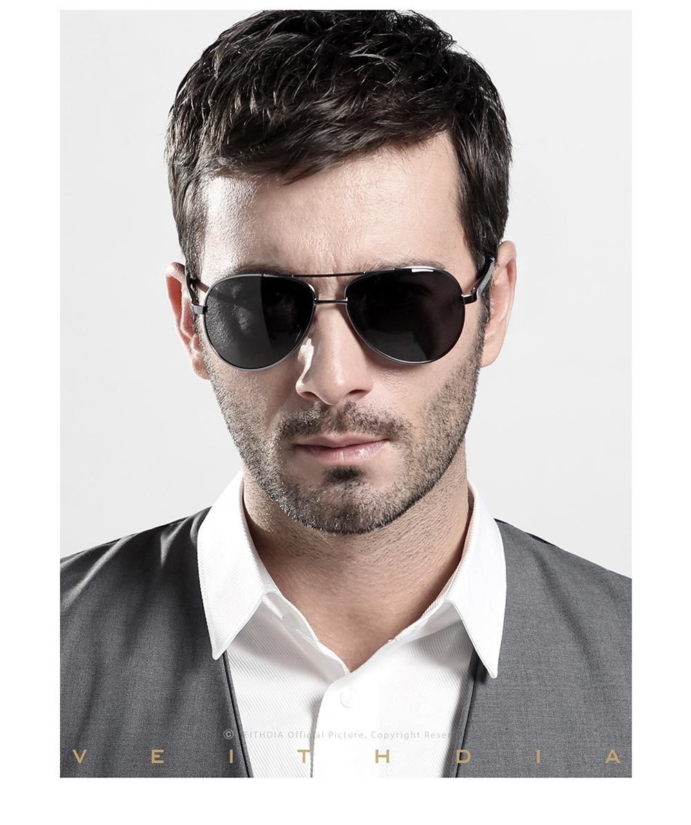 Men's Sunglasses Polarized UV Sunglasses Silver