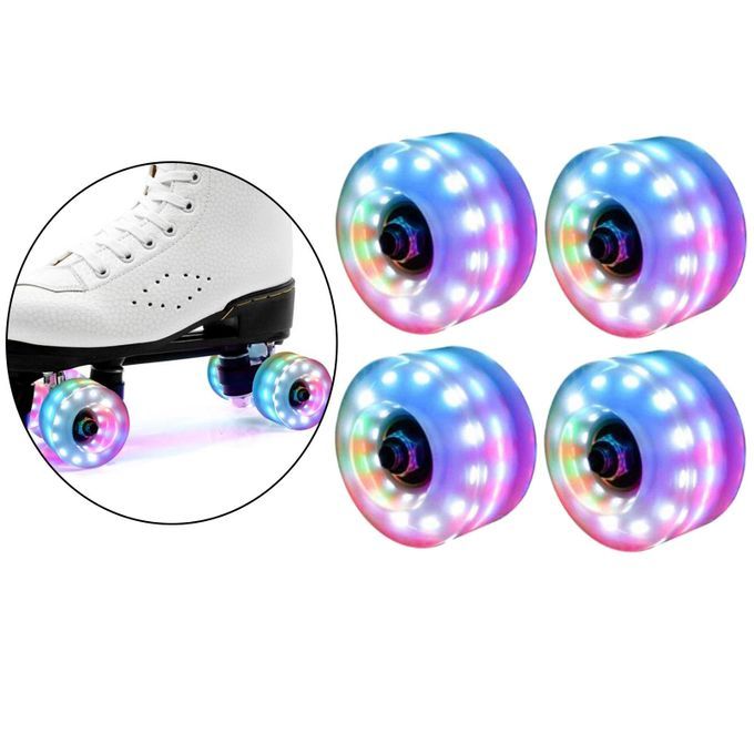 2x Roller Skate Wheels 4 Pack, Luminous Colorful, With High-Speed
