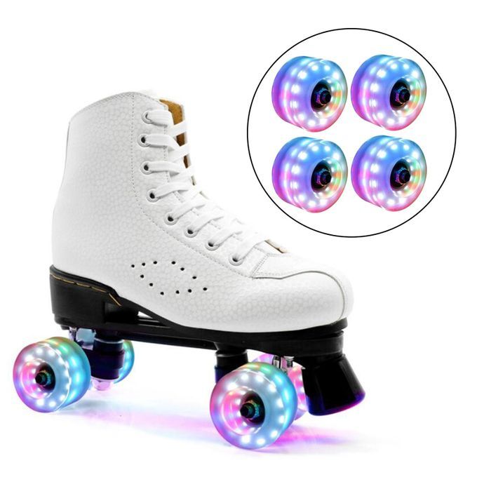 2x Roller Skate Wheels 4 Pack, Luminous Colorful, With High-Speed