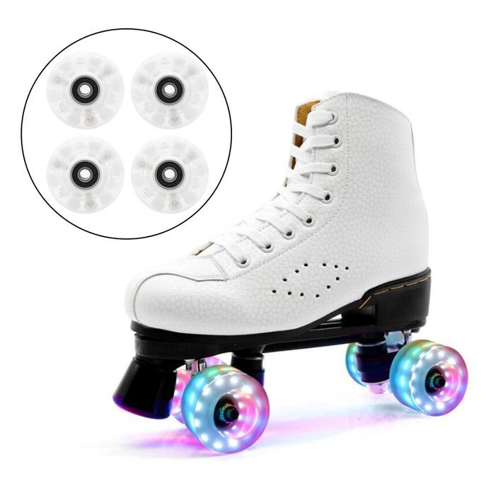 2x Roller Skate Wheels 4 Pack, Luminous Colorful, With High-Speed