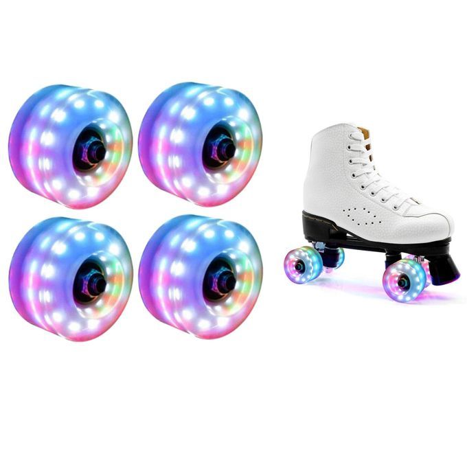 2x Roller Skate Wheels 4 Pack, Luminous Colorful, With High-Speed