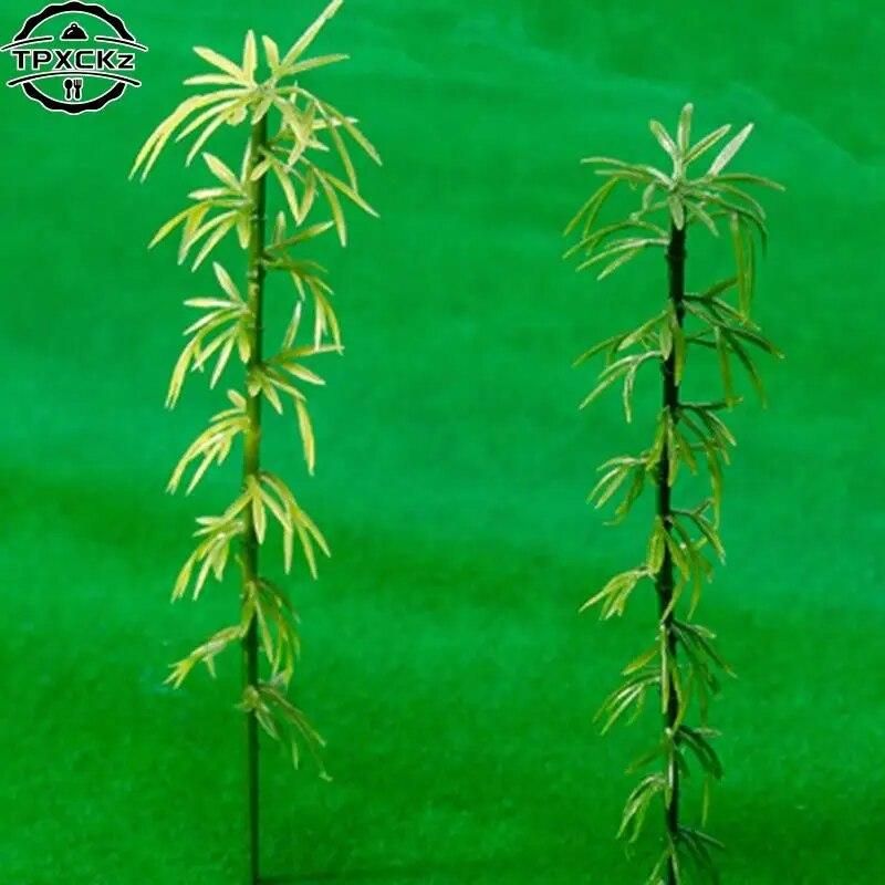 10 Pieces New Artificial Green Bamboo Leaves Fake Green Plants Greenery Leaves for Home Hotel Office Decoration