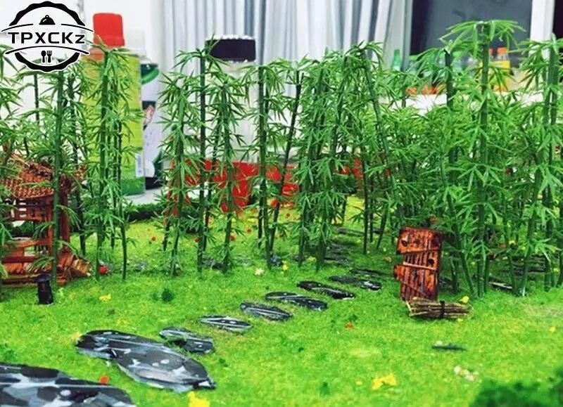 10 Pieces New Artificial Green Bamboo Leaves Fake Green Plants Greenery Leaves for Home Hotel Office Decoration