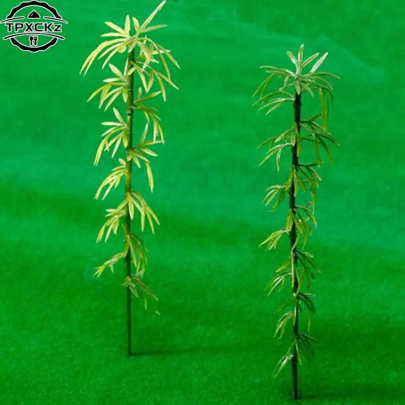 10 Pieces New Artificial Green Bamboo Leaves Fake Green Plants Greenery Leaves for Home Hotel Office Decoration