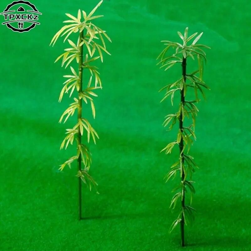 10 Pieces New Artificial Green Bamboo Leaves Fake Green Plants Greenery Leaves for Home Hotel Office Decoration