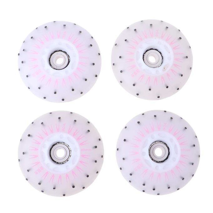 4x Replacement Flash Speed Skating Wheels Light Up Wheels 80mm Pink