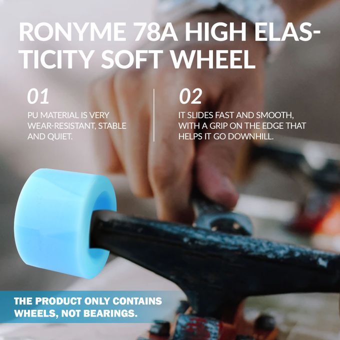 8 Pieces Skateboard Wheels 70x51mm High Performance Roller 78A Cruiser