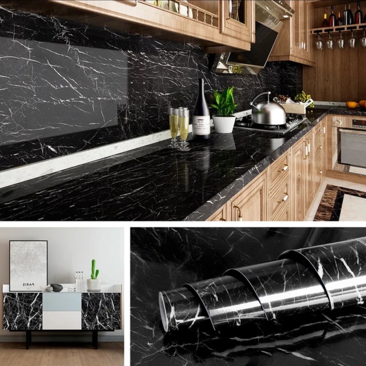 Marble Adhesive Waterproof Wallpaper Wall Decor Wall Sticker